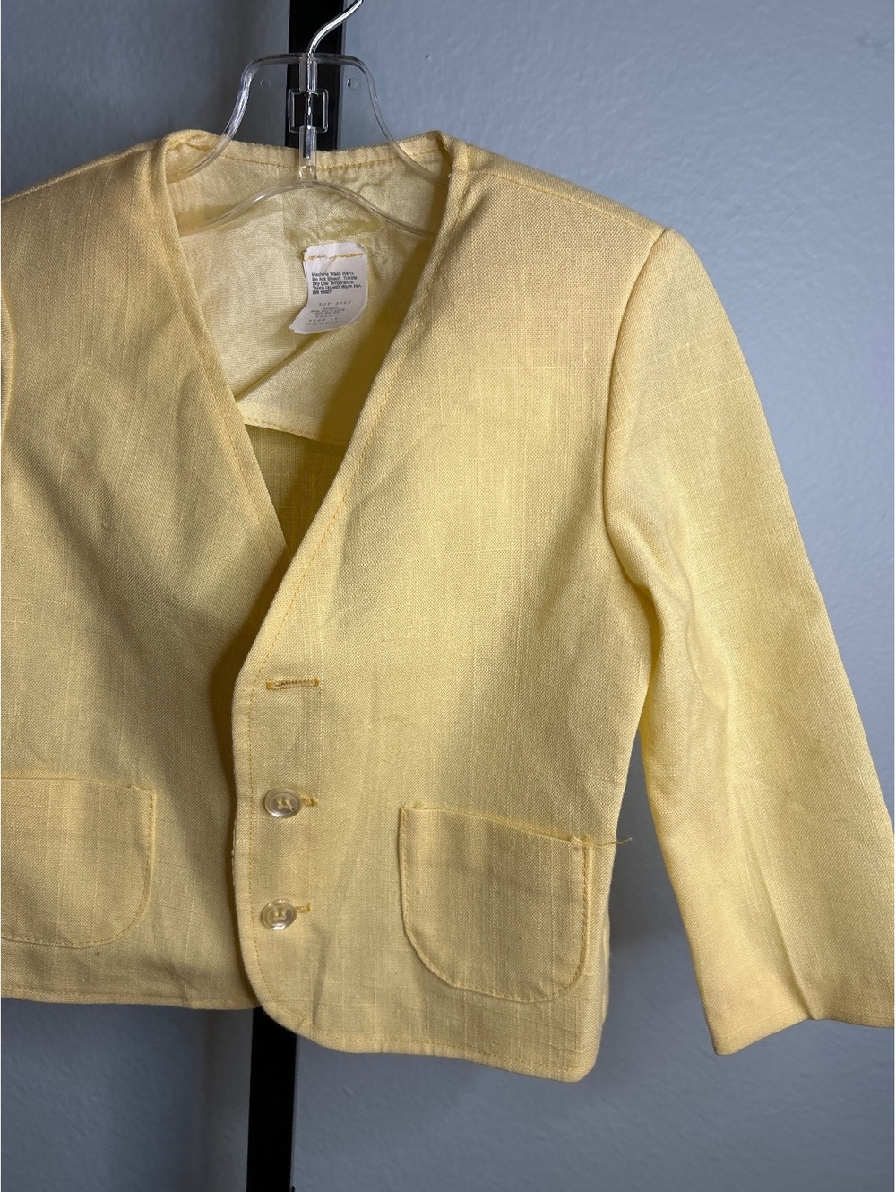 Yellow ' Jacket Size 4T, 50% Polyester 50% Rayon, Made in USA